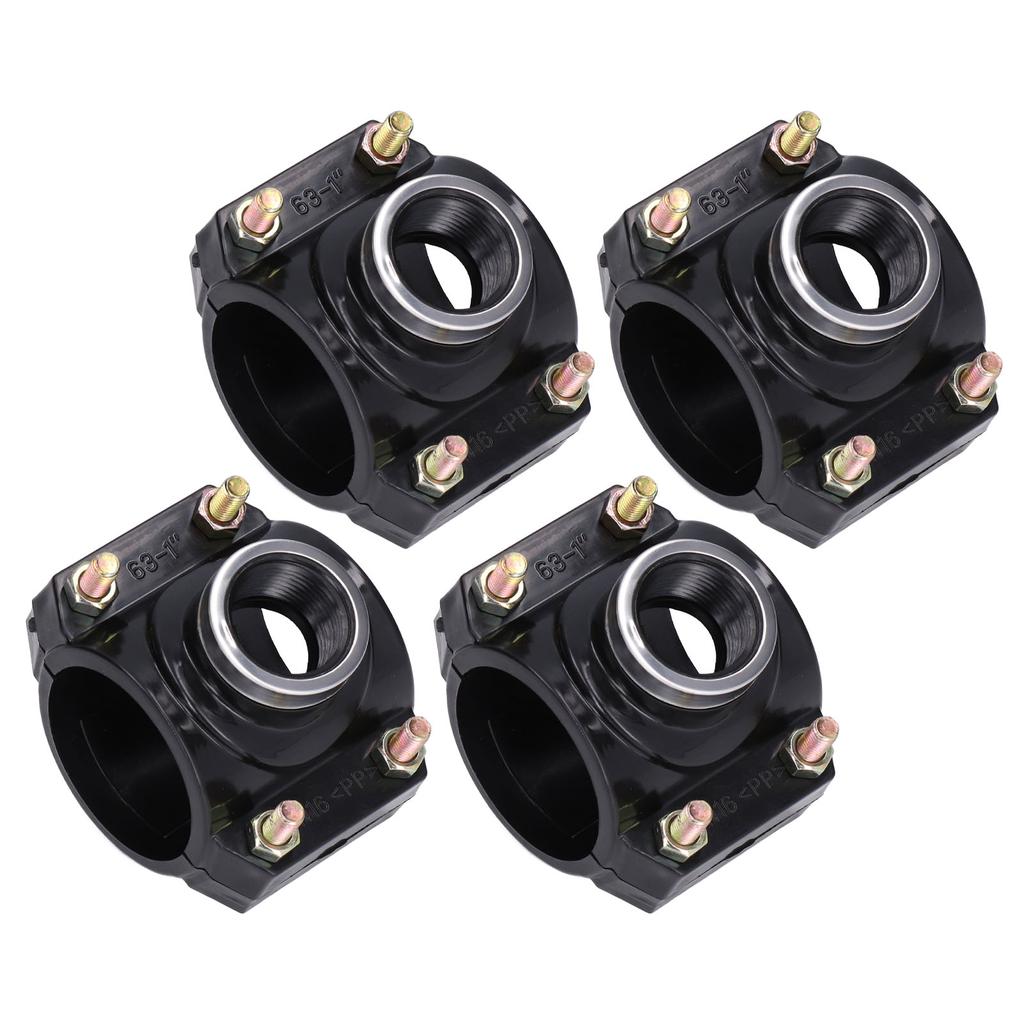 4 Sets Water Drain Saddle Plastic Pipe Additional Quick Connector Tee Kit G1 Female Thread