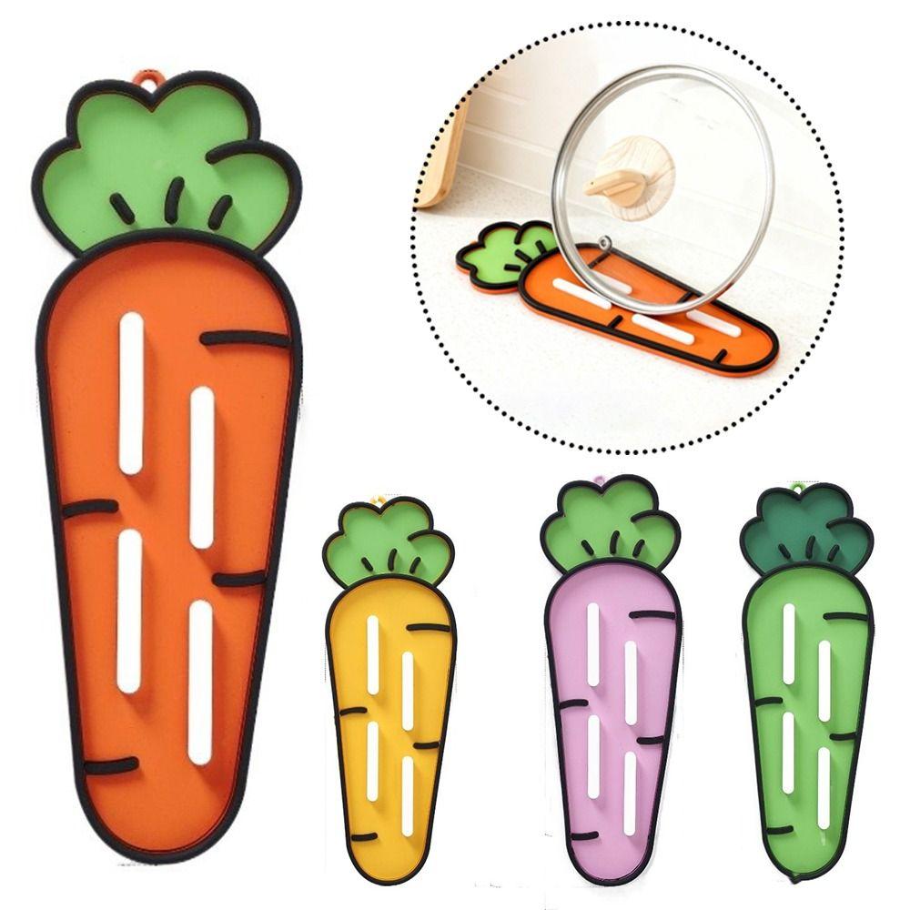 Geschenke Karotten Topfdeckelmatte Weicher Gummi Multifunktionale Arbeitsplatten-Abtropfmatte Abtropf Schneidebrettmatte Spatel Aufbewahrungsmatte