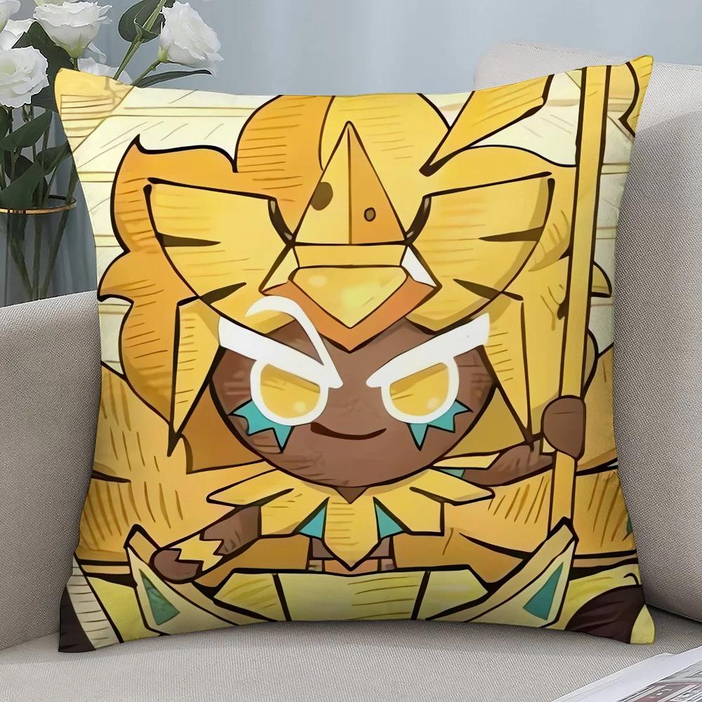 Cookie Run Kingdom Pillow Case 45x45cm - 3D Print Gaming Merch Soft Polyester Fiber Sofa Cushion Cover, Festival Gift for Gamers
