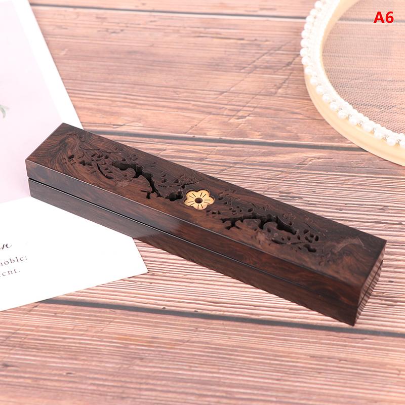 Creative Handmade Hollow Sandalwood Lying Box Wood Joss Stick Incense Holder