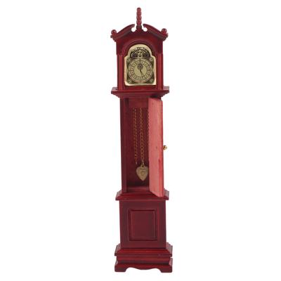Vintage Floor Clock Living Room Furniture Toy for 1:12 Miniature Doll House Accessory