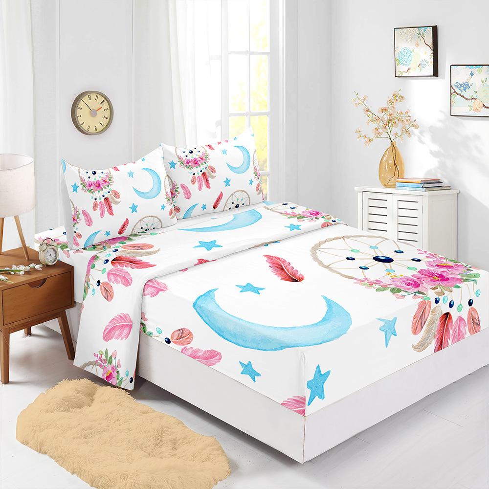 Dream Catcher Wind Chimes Four-Piece Set Mattress Sheet Mattress Protective Cover Bedding