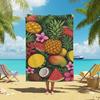 Tropical Fruit Beach Towel Vibrant Pineapple & Watermelon Print Exotic Summer Decor Vacation Gift Island Vibes Towel for Her