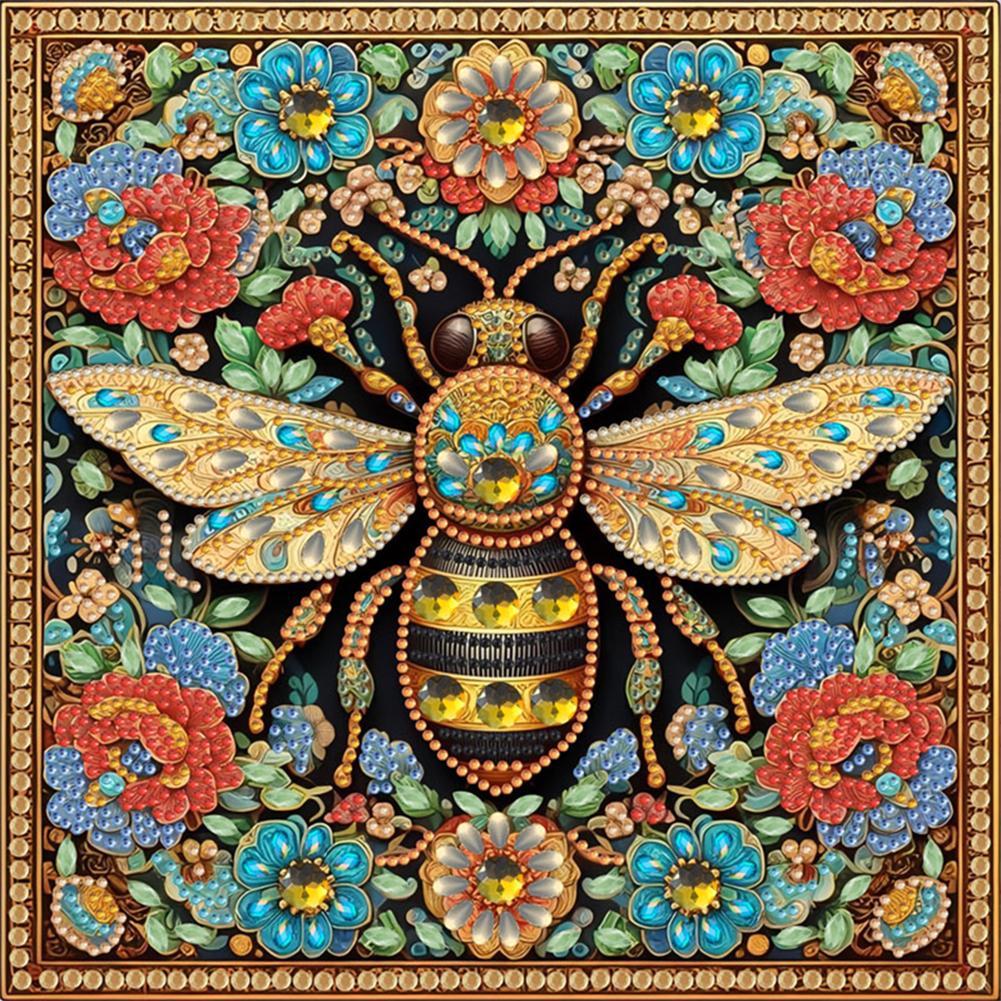 5D DIY Partial Special Shaped Drill Diamond Painting Kit Bee for Home Decoration
