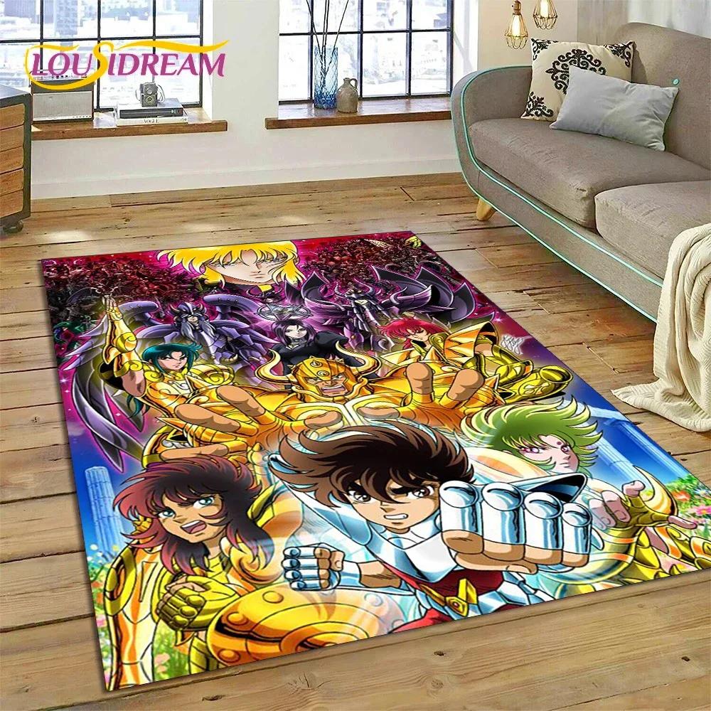 Cartoon Saint Seiya 3D Retro Anime Carpet Rug for Bedroom Living Room Home Sofa Decoration,Children Game Large Decor Floor Mat