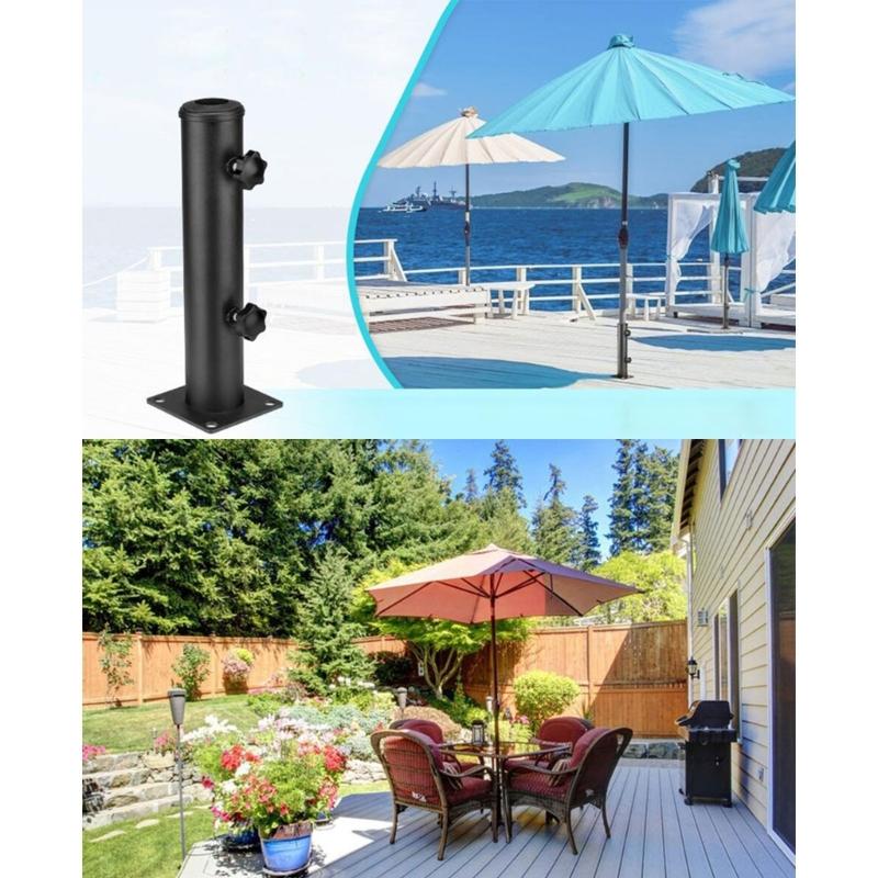 Braçadeira de Montagem Quadrada para Exterior Compatível para Suporte de Suporte Universal para Pátios de Deck Aço Resistente Base de Suporte Quadrada para Guarda-sol