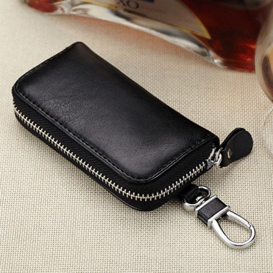 Multifunctional Zipper Genuine Leather Car Key Storage Bag Pouch Case Cover