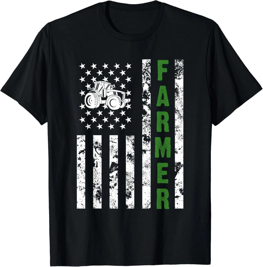 Funny Flag with Tractor - Patriotic Farmer & Farming Gifts Gift Unisex T-Shirt