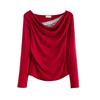 Frühling Herbst Fake Zweiteiler Spitze Patchwork Slim Tee Damen Rollkragen All-Match Pullover T-Shirt Langarm Oberteil