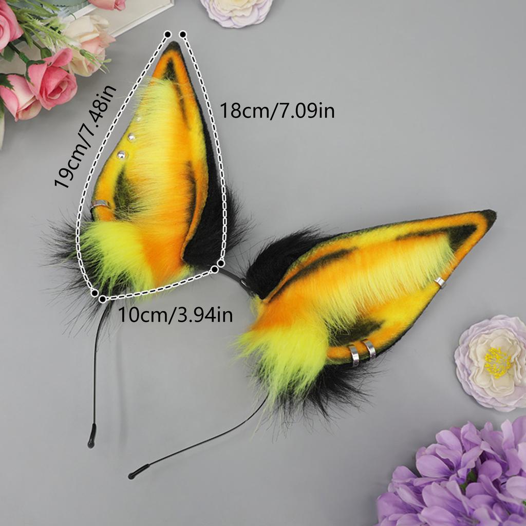 Handmade Animal Ear Headband  Anime Headband Masquerades Costume Headwear Cosplay Dress Up Hairhoop Accessories