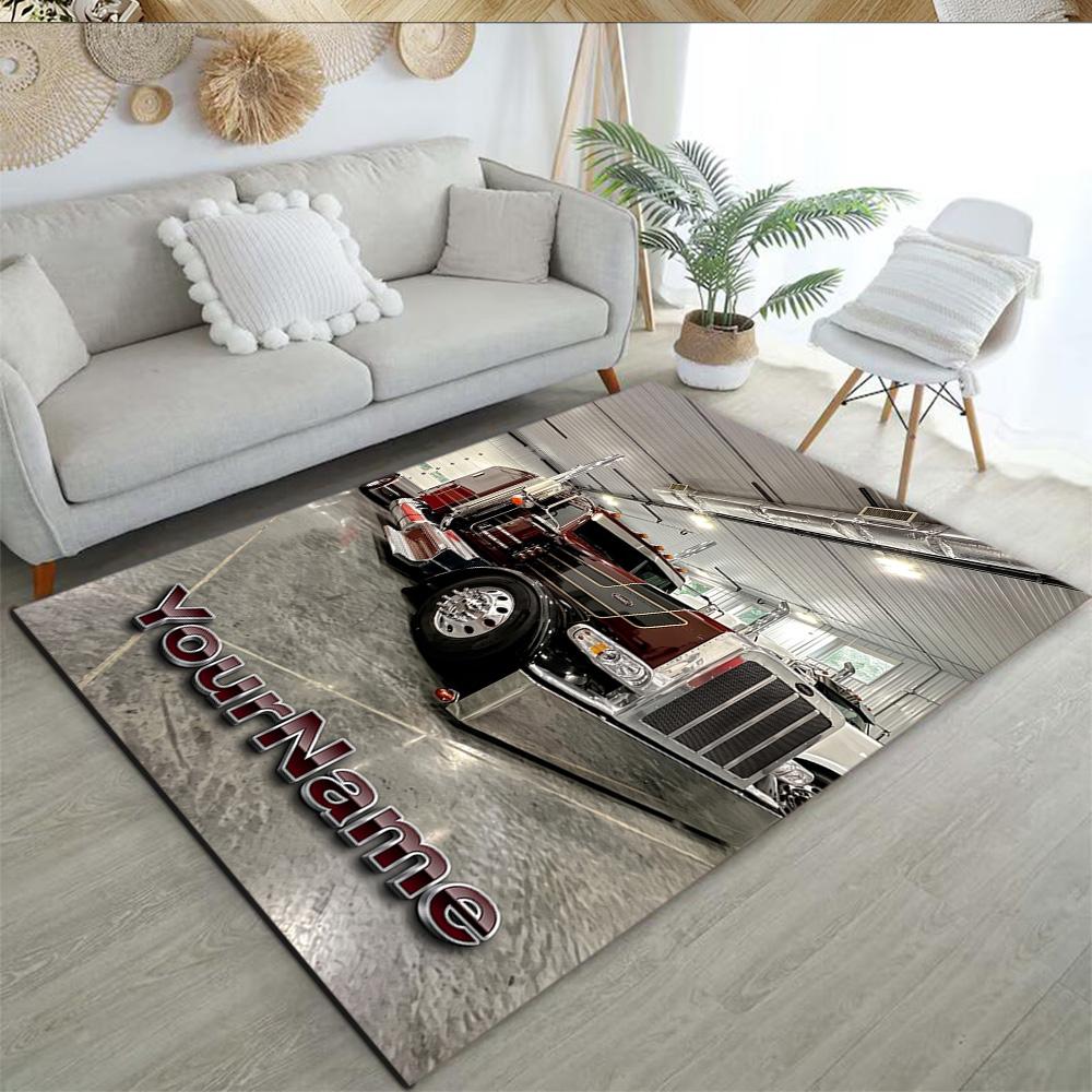 Kw Heavy Trucks Personalized Name Floor Rug Office Rug Suitable for Living Rooms Foyer Outdoor Hallway Anti-slip Rug Anime Office Decor