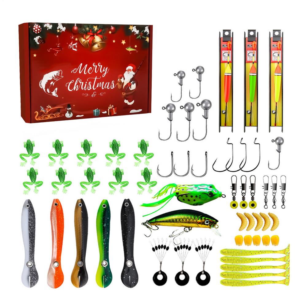 Christmas Countdown Fishing Lure Calendar 24 Grids Fishing Lure Calendar Christmas Countdown 24 Days Countdown Seasonal Decor