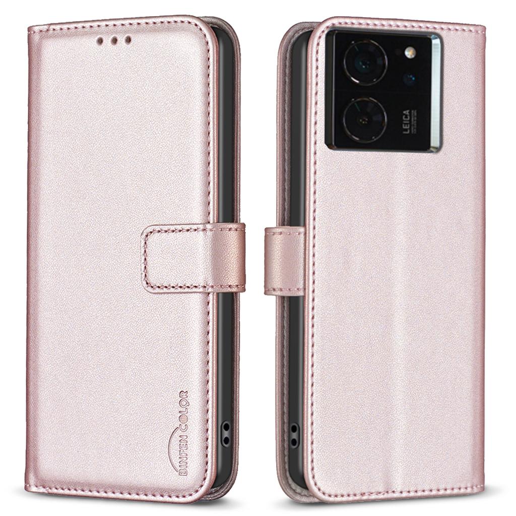 BINFEN COLOR BF17 For Xiaomi 14T Pro Case Wallet Folio Flip Leather Cover