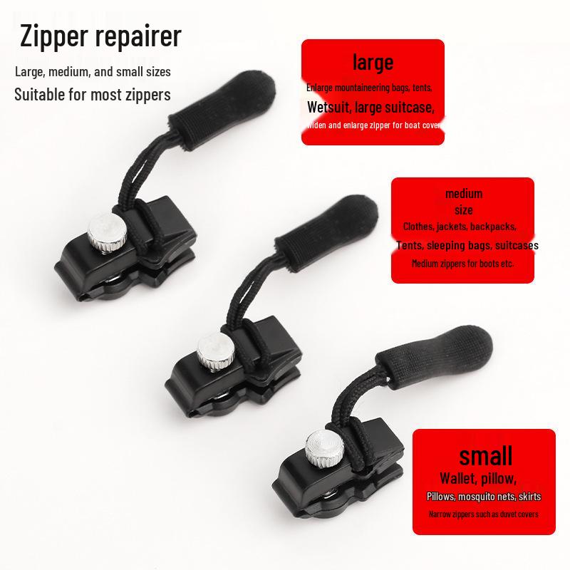 Detachable Zipper Head Repair Kit for Luggage, Jackets, Clothes, Shoes, Boots - Tool-Free Replacement Zipper Lock