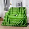 Soccer Football Field Print Flannel Blanket Soft Warm Throw Sofa Bedroom Game Room Birthday Gift Indoor Home Bedding Decor