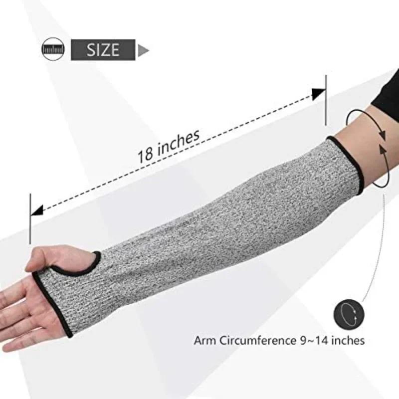 Breathable Cut Level 5 Arm Sleeves HPPE Fiber Anti-Puncture Bracers Heat Resistant for Construction Protective Gear Set