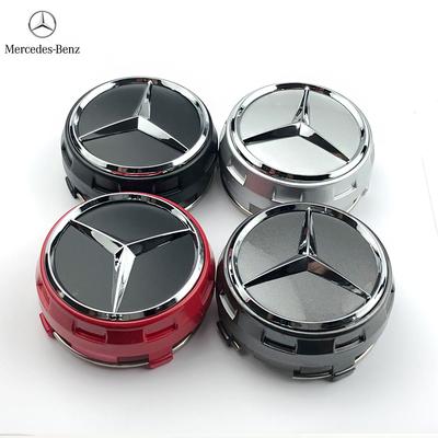 For Mercedes Benz Amg ABS 4pcs 75mm Car Wheel Center Hub Caps Cover for Mercedes Benz Amg Logo B/C/E/S Class A Class   GLK CLA W166 W163 W221 DN1 QQ55