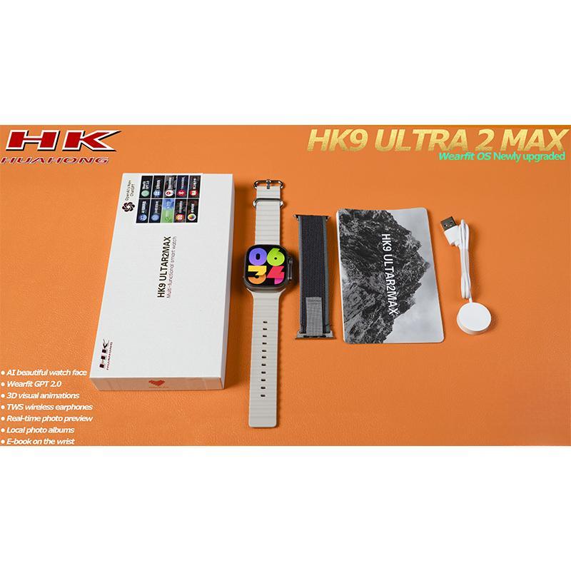 HK9 ULTRA 2 MAX AMOLED Smart Watch Men Women ChatGPT NFC Compass Photo Album Heart Rate Bluetooth Call Sport Smartwatch Upgraded