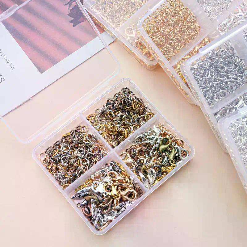 500Pcs Jewelry Making Kit Lobster Clasps & Jump Rings With Box For DIY Chain Necklace Bracelet Anklet Supplies Connectors