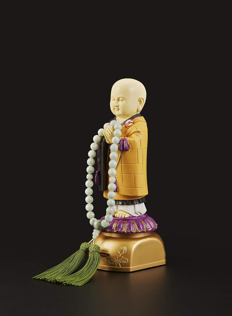 S World My Home Monk (Robe Type) Heart Sutra Body: Approx. 8.5 X 8.5 X 20.5 Cm, Base: Approx. 8 X 10 X 4 Cm