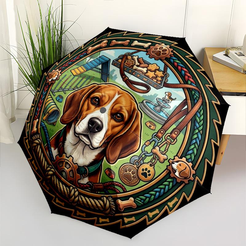 Dog Agility Championship pattern umbrella, portable and foldable design, 8 ribs, a casual accessory for Halloween, Christmas, and birthday gifts.