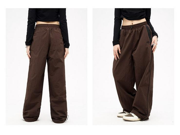 Harajuku Retro Hip Hop Joggers: Elastic Waist, High-Waist, Loose Wide Leg Sweatpants