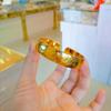 Vietnamese Sa Gold Wide Face CNC Bangle - Fu Lu Gu Xiang Wedding Jewelry