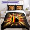 Set Biancheria da Letto Stampata Calcio Belgio 3 Pezzi Copriletto Traspirante Accogliente come Regalo per Inaugurazione Casa o Festa