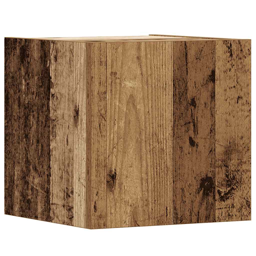 5 Piece Wall Mounted TV Cabinet Set Rustic Wood Look Engineered Wood