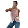 JKASHDK  Women's Fashion Casual Summer Spring Stripe Print Sleeveless Square Collar Blouses & Shirts