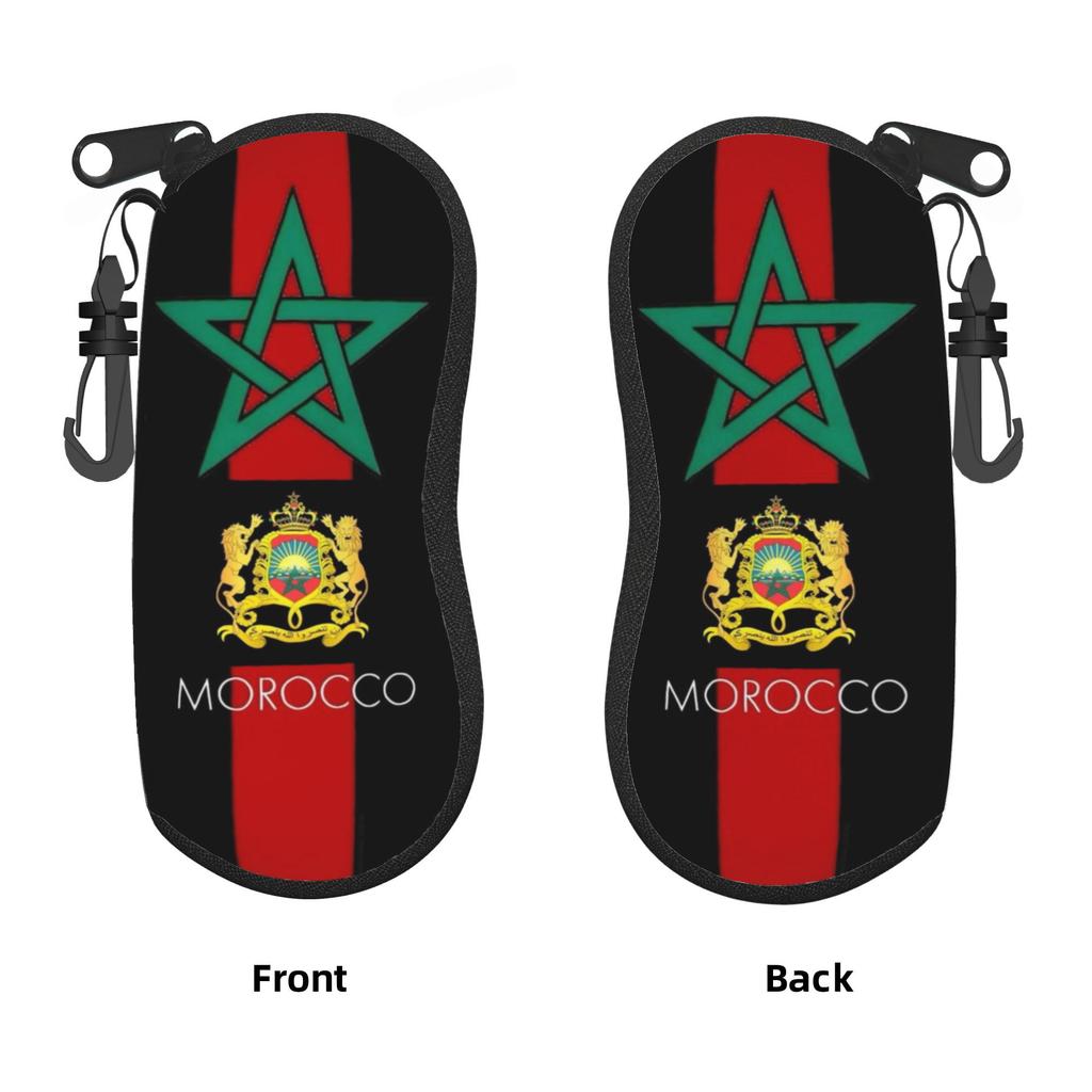 Morocco Maroc Flag Moroccan Merch Glasses Case for Girl Boy Protective Box  Glasses Protector Protector Sunglasses Box