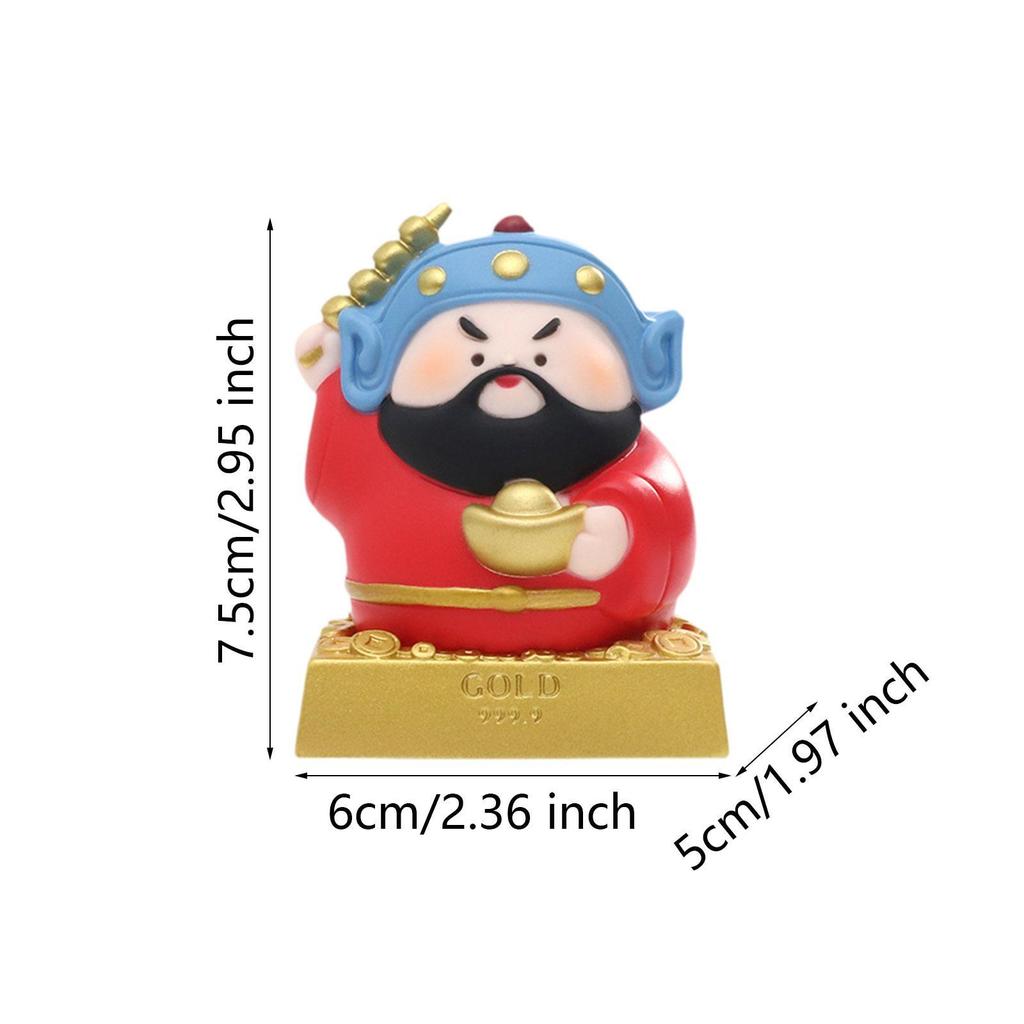 Chinesische Gott des Reichtums Statue Sammlungen Ideales Geschenk Kunstwerk Mittelstück Schreibtischornament für Büro Neujahr Auto Schlafzimmer Bücherregal