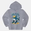 KidsCasual HoodedPullover Sweatshirt,Eye-catching Funny Shark Character Retro Sunset Print,Soft Fabric, Suitable For Kids Daily And Weekend Activities