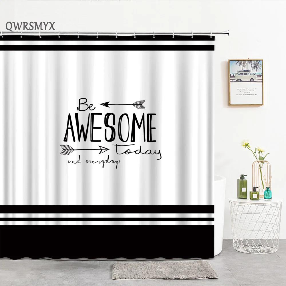 Tende Doccia Lettere Semplice Design Artistico Nordico Tenda da Bagno Decorazione per la Casa Schermi da Bagno Accessori per il Bagno Tessuto in Poliestere