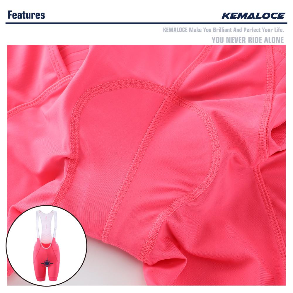 KEMALOCE Radsport-Trägershorts für Damen, Pink und Schwarz, Größe M-XL, schnell trocknende Damen-Fahrradshorts