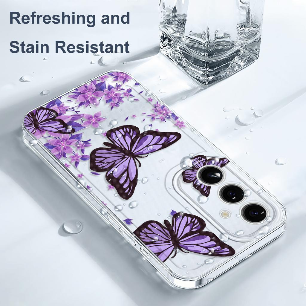 Sky Butterfly Transparent Phone Case For Samsung Galaxy S26 S25 S24 S23 FE Plus Ultra Soft TPU Cover