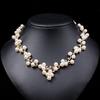 Pearl Elegant Bridal Wedding Jewelry Set Korean Style Jewelry Set Women Necklace Dangle Earrings