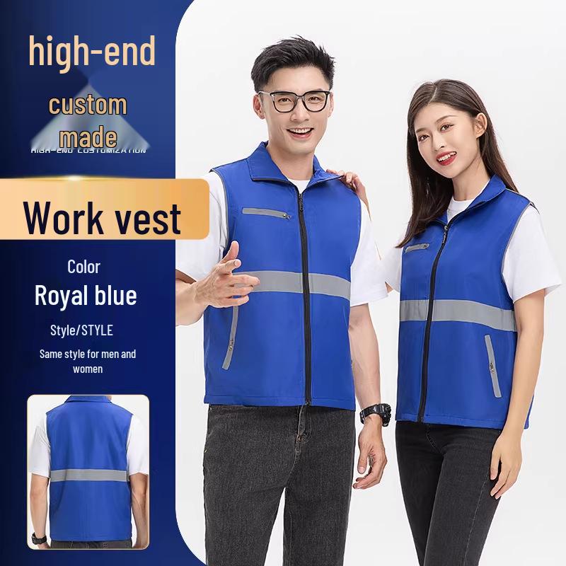 Custom Logo Multi-Pocket Durable Vest for Supermarket, Decoration, and Volunteer Workwear
