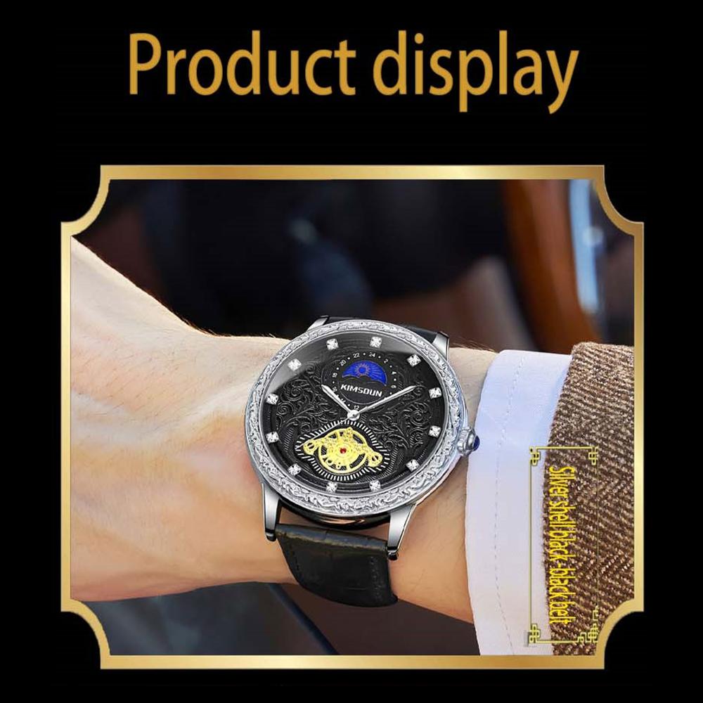 KIMSDUN Watch Men's Top Brand Luxury Clock Carved Month High-end Men's Waterproof Quartz