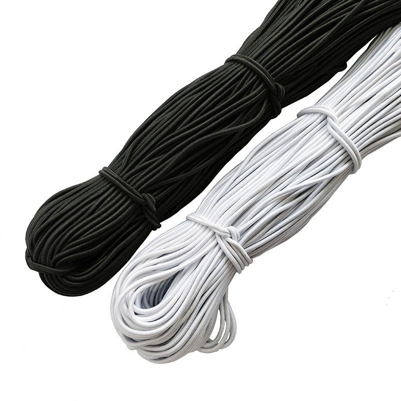0.5/0.8/1/1.5/2/2.5/3.5/4/5/6/8/10mm Strong Elastic Rope White/Black High-Quality Elastic Rope Rubber for DIY Handmade Craft