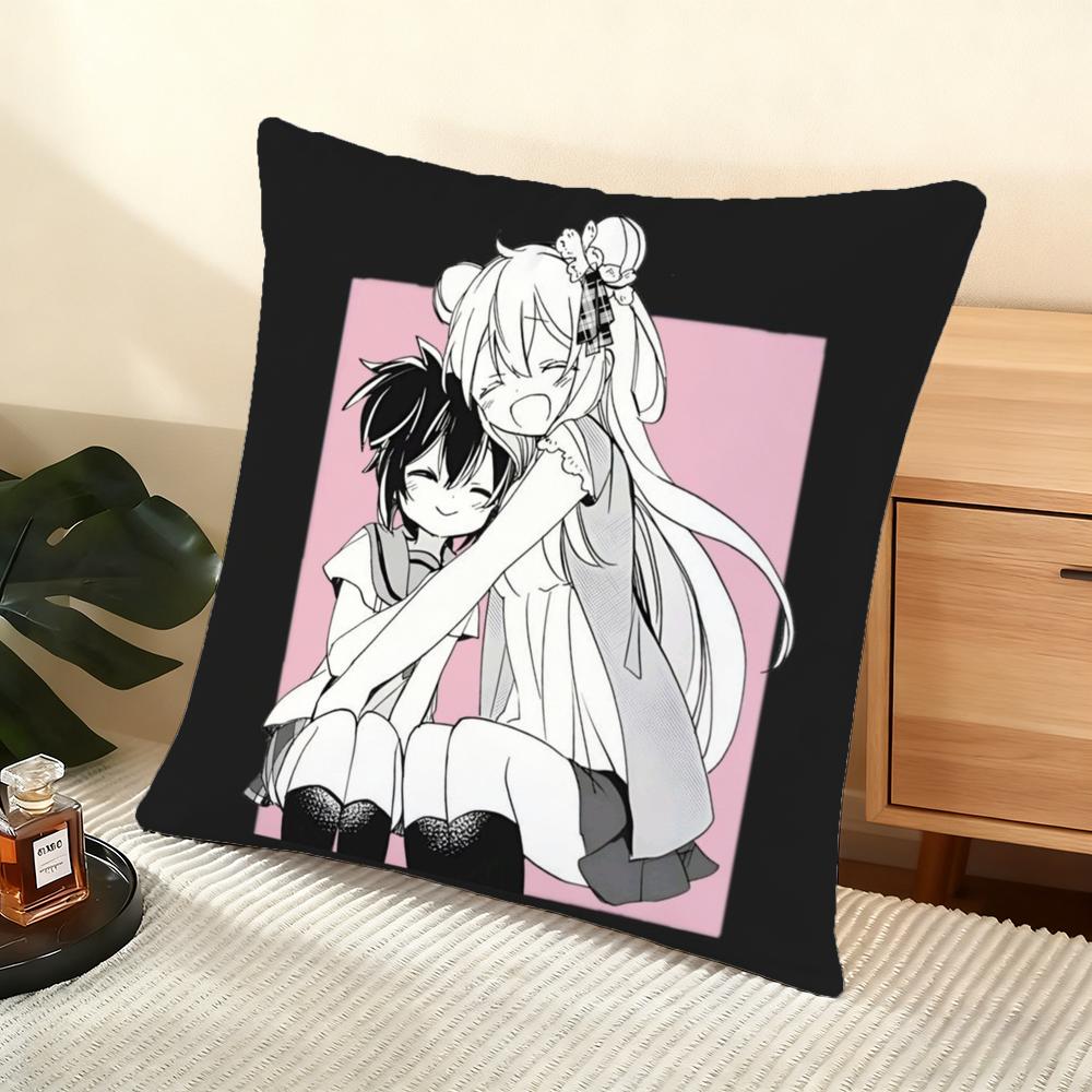H-Happy S-Sugar Life Cushion Cover Soft Short Plush Pillow Cover Smooth Cozy Texture Aesthetic Cushion Case Home Decor