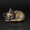 Messing Lykkebringende Liten Katt Retro Kontor Skrivebordsdekorasjonstilbehør Solid Te-kjæledyr Kinesisk Stil Hjemmedekor for Samleobjekter