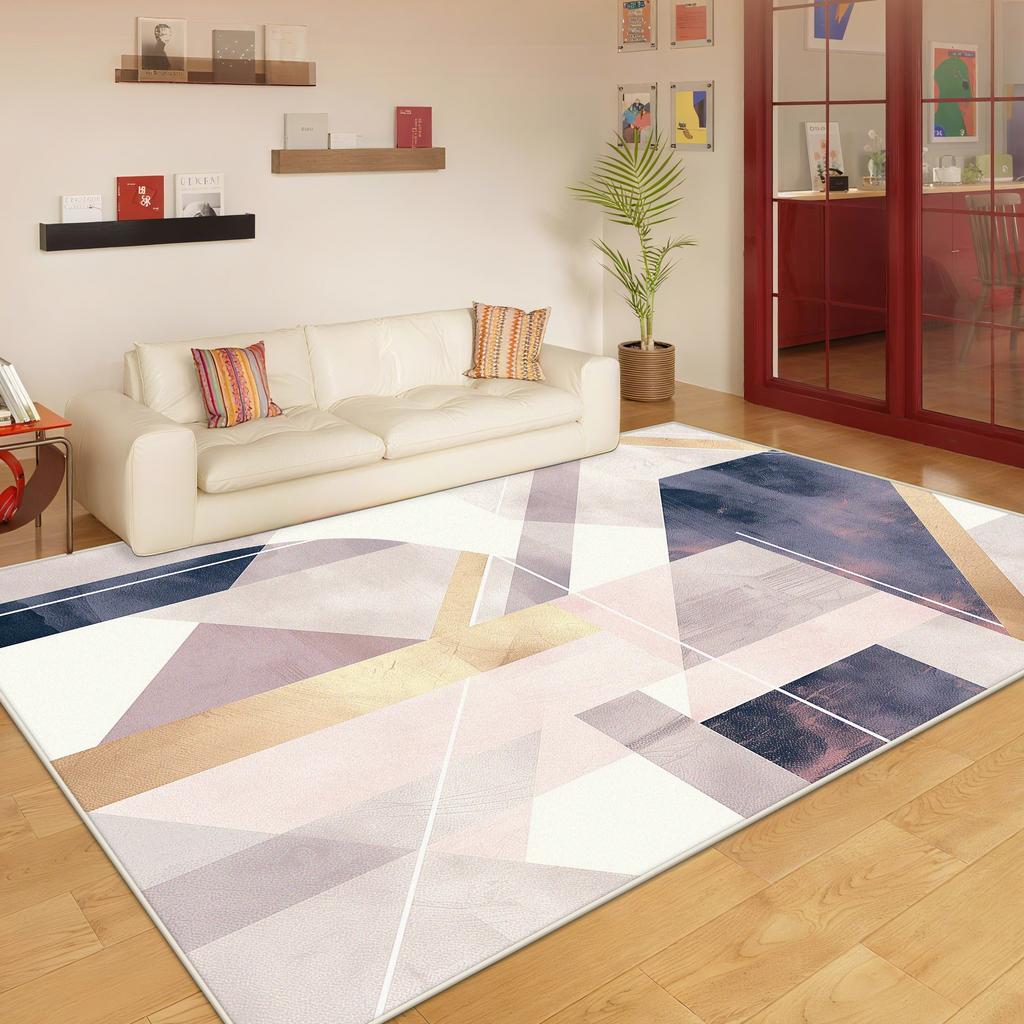 Nordic Geometric Style Living Room Carpet Light Luxury Decoration Bedroom Cloakroom Soft Mat Lounge Washable Antiskid Home Rug