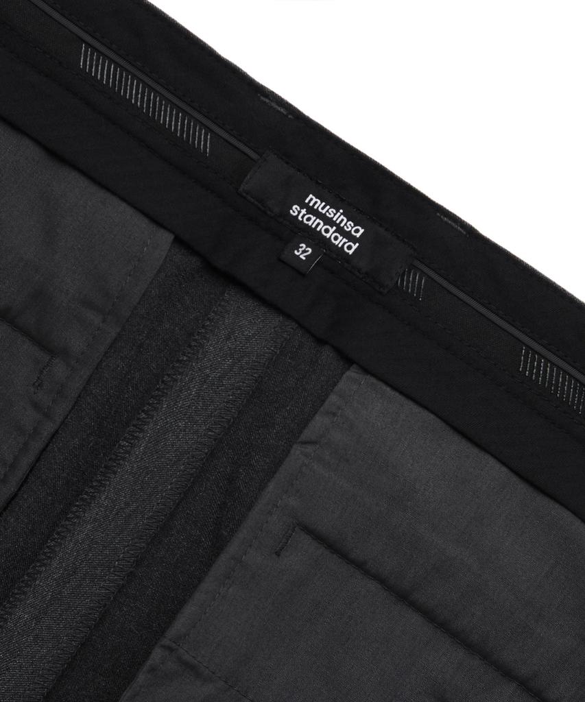 Musinsa Standard Carrot Hidden Banding Crop Slacks [Charcoal Gray]