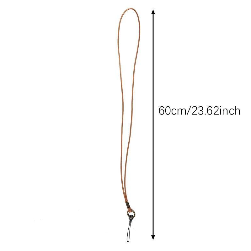 New Cowhide Leather Lanyard with Strong Clip - Long Hanging Rope Keychain for Keys ID Badge Mobile Phone