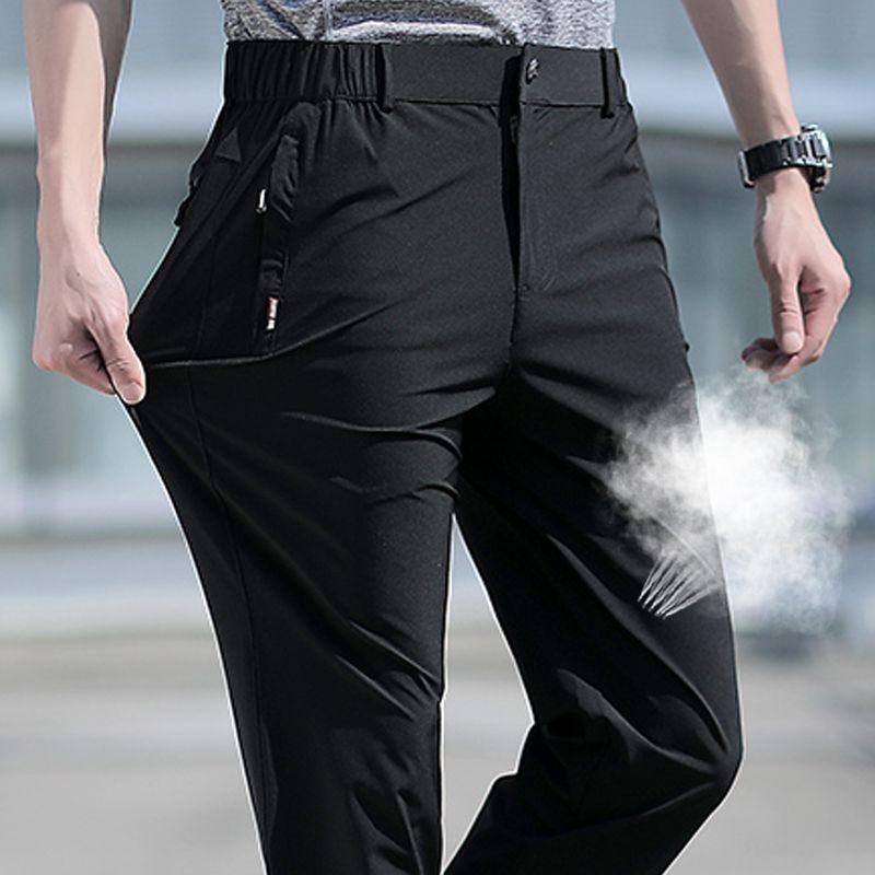 

European and American First-Line Withdraw from Cupboard Spring and Summer Fall Casual Pants Black [summer]] 5XL [90.00 kg-97.50 kg]]