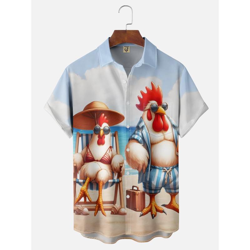 Abstract Cartoon Animal Men's Shirt 3D Print Quick Dry Short-sleeved Tops Summer Casual Men's Clothes Street Fashion Shirts