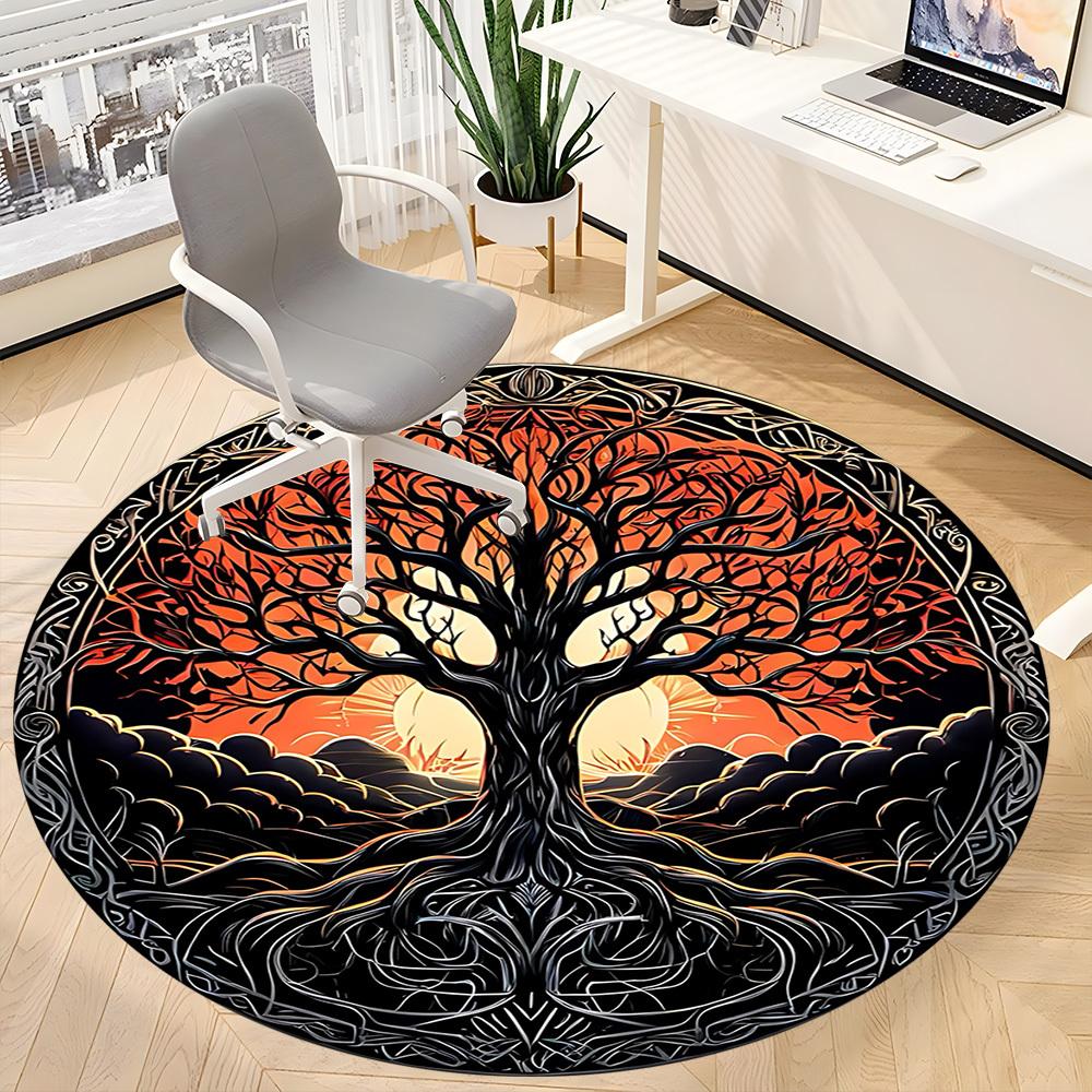 1pc Tree of Life Office Round Area Rug, Under Office Chairs Bedroom Living Room Home Decor, Room Deco, Available in Various Sizes 023
