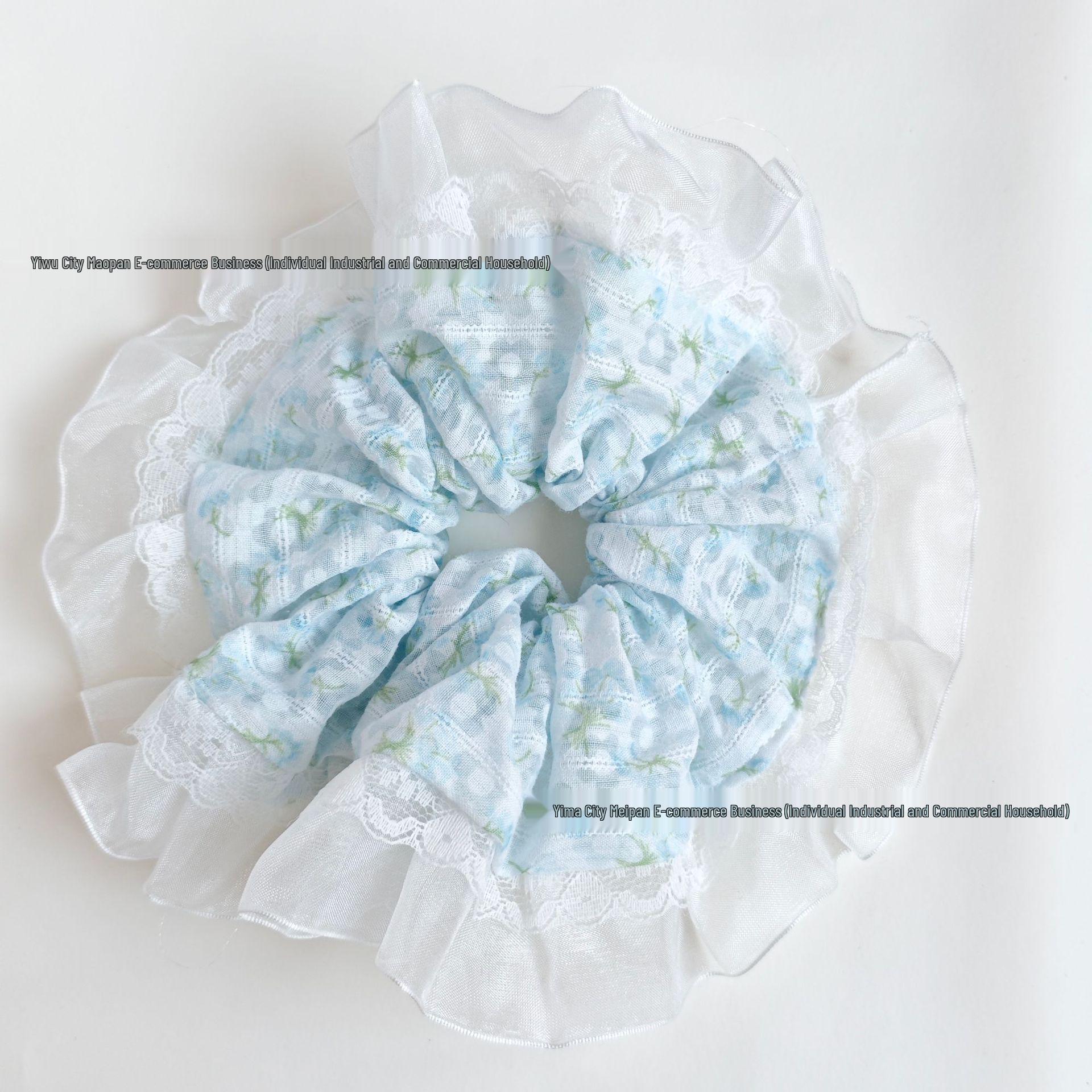 Korean Pastoral Large Floral Hair Tie - High-End Forest Style