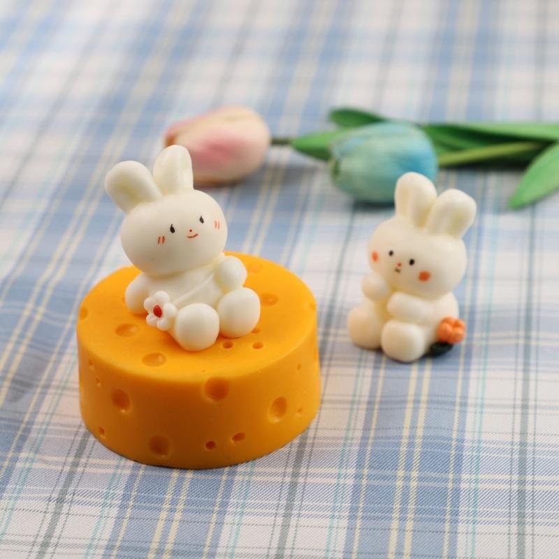 3D Rabbit Silicone Mold Easter Aromatherapy Candle Mould Resin Clay Soap Making DIY Craft Chocolate Cake Decorating Tool